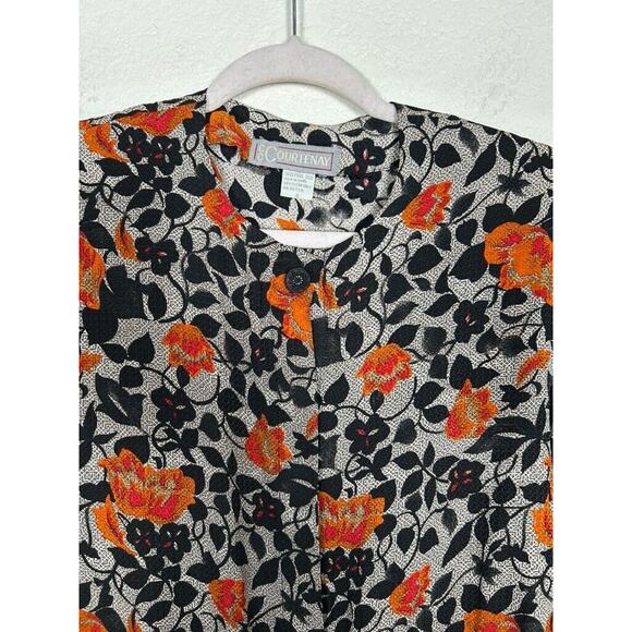 Vintage CCCourtnay Womans 4 button up blouse Dark Cottagecore Bohemian Whimsy - Picture 2 of 6